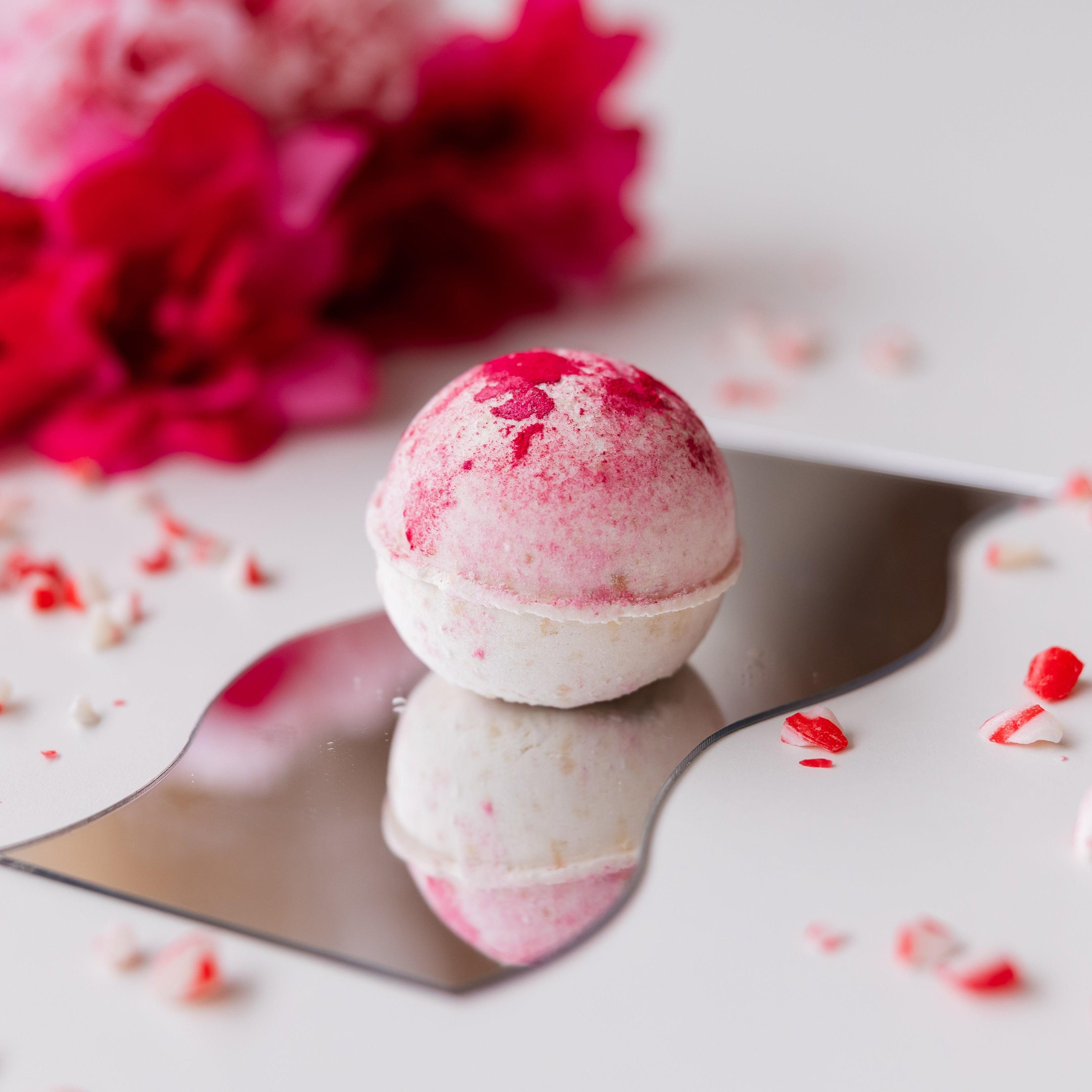 Refreshing Peppermint Cocoa Butter Bath Bomb with Oatmeal Calm