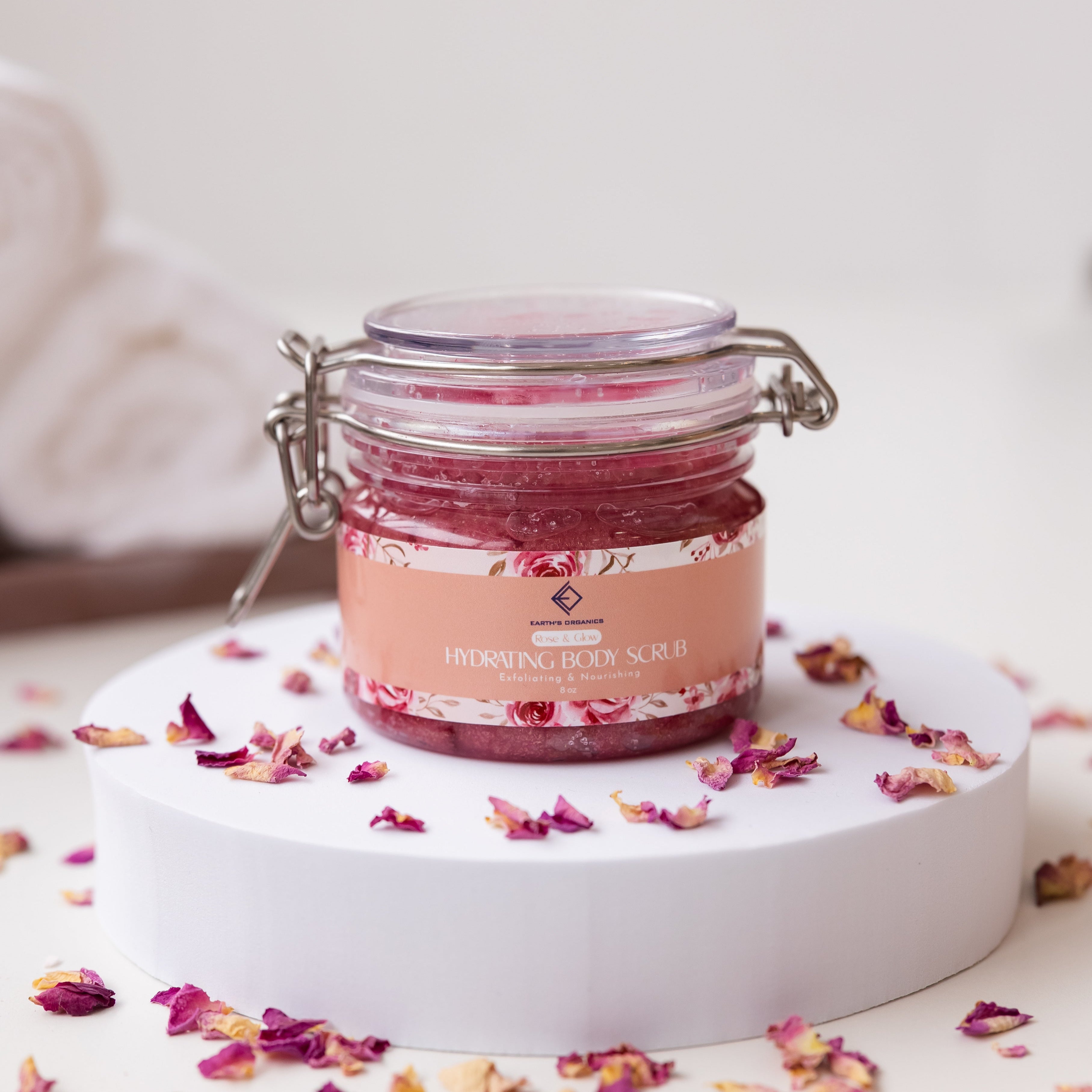 Hydrating Rose Glow Body Scrub with Coconut Oil & Rosewater