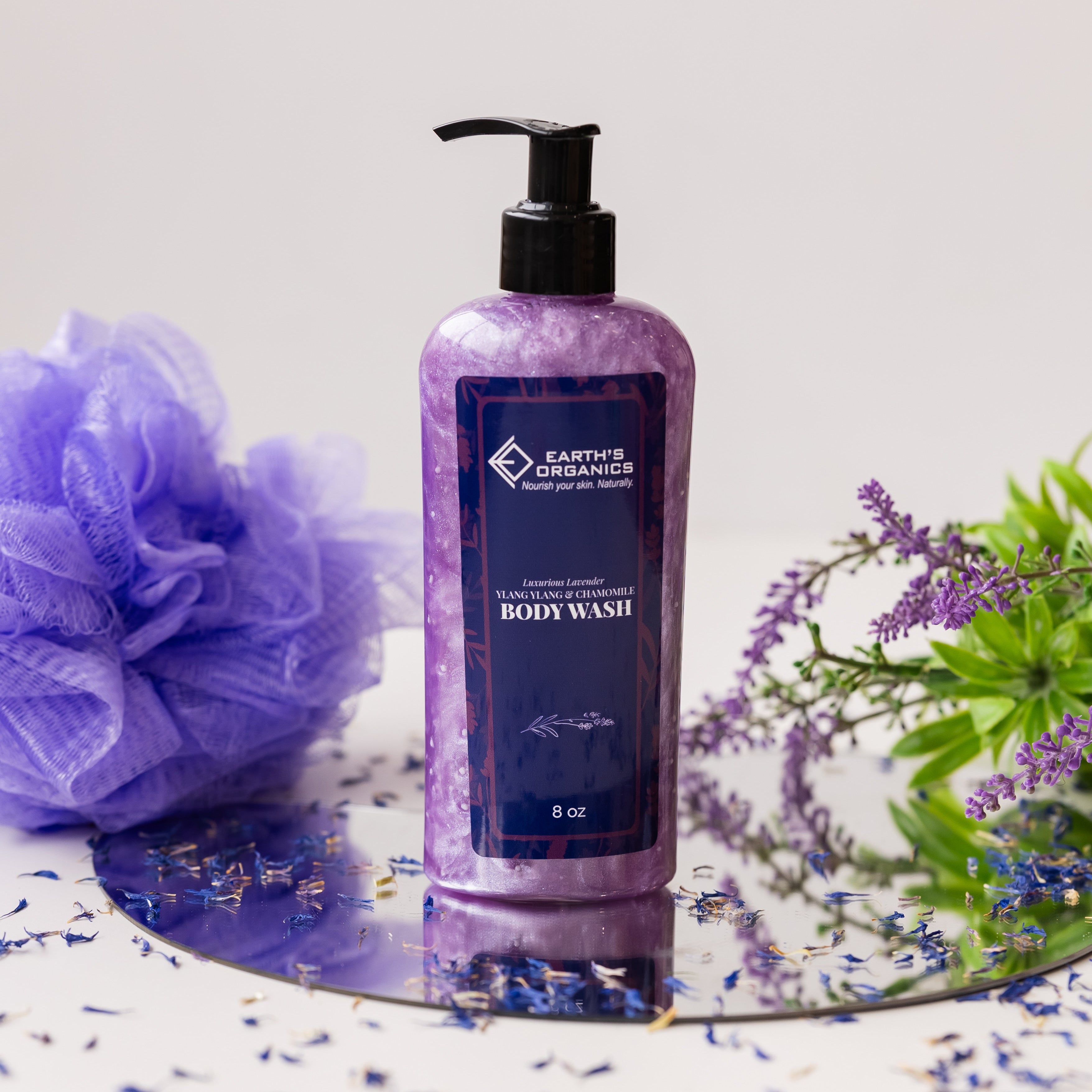 Calming Lavender Ylang Ylang Chamomile Body Wash for Soft, Balanced Skin