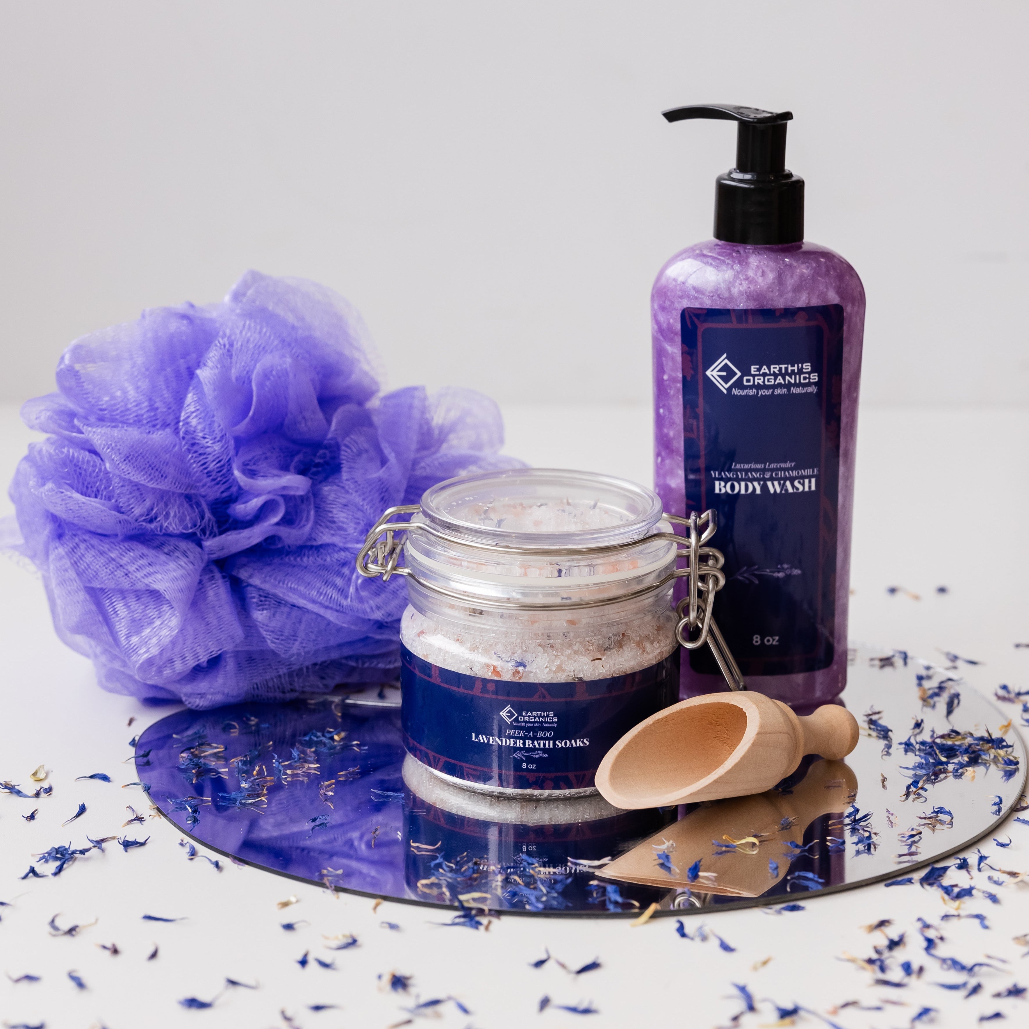 Handcrafted Lavender Escape Spa Bundle with Bath Soak & Body Wash